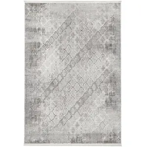 Calicosy Tapis rectangulaire gris à motifs beiges et gris - 120x180 cm pas cher