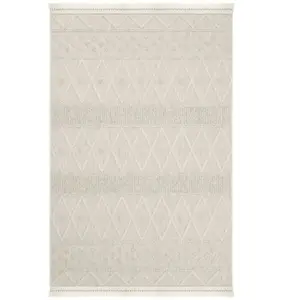 Calicosy Tapis rectangulaire beige et écru à motifs géométriques - 100x150 cm pas cher