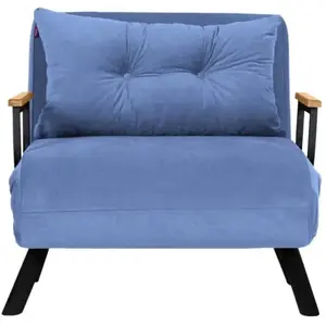 Calicosy Fauteuil convertible en tissu L67 cm - Bleu pas cher