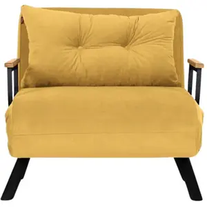 CALICOSY - Fauteuil convertible en tissu avec pieds en métal L67 cm - ... pas cher