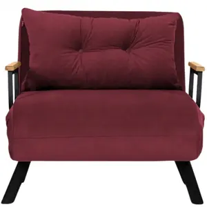 CALICOSY Fauteuil convertible en tissu L67 cm - Bordeaux pas cher