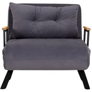 CALICOSY Fauteuil convertible en tissu L67 cm - Gris pas cher