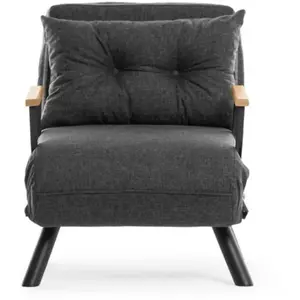 Calicosy - Fauteuil convertible en tissu avec pieds en métal L67 cm - ... pas cher