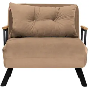 CALICOSY Fauteuil convertible en tissu L67 cm - Taupe pas cher