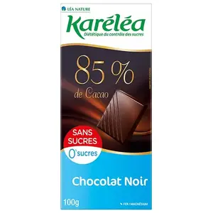 Comparateur de prix : Karéléa Chocolat Sans Sucres Tablette Chocolat Noir 85% Cacao 100g