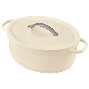 Cocotte ovale beige 31 cm 6 L - - Beige - Aluminium