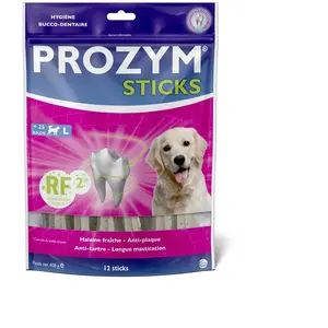 Comparateur de prix : Prozym RF2 Sticks pour chien - pour les grands chiens (> 25 kg), 12 sticks