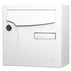 Comparateur de prix : Renz Boîte aux lettres normalisée 1 porte extérieur acier blanc brillant