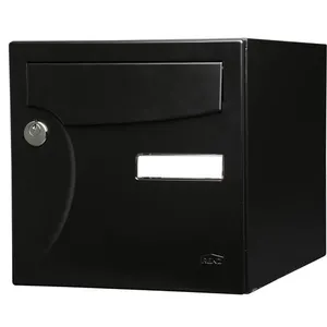 Comparateur de prix : Renz - Boîte Aux Lettres Normalisée 2 Portes Extérieur Acier Noir Mat