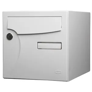 Renz Boîte aux lettres normalisée 1 porte extérieur acier blanc brillant pas cher