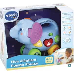 Comparateur de prix : VTech- Elephant Pousse Baby Jouet Premier Age, 80-513605, Multicolore - Version FR
