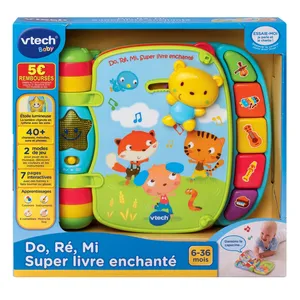 Vtech Baby Do, Re, Mi, Super Livre Enchante Bleu pas cher