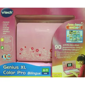 Comparateur de prix : Ordinateur bilingue VTECH Genius XL Color Pro Rose - 6-11 ans