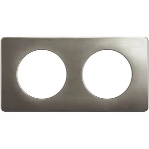 Plaque Céliane 2 postes - Acier Satiné - Legrand pas cher