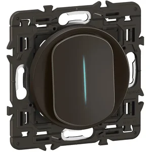 LEGRAND Interrupteur témoin Céliane 10AX enjoliveur Noir, support et voyant pas cher