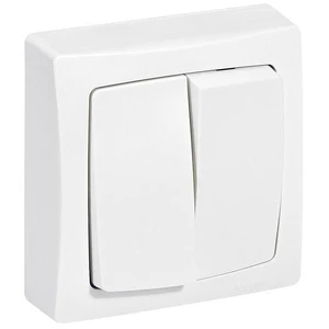 Legrand - Double Interrupteur Va-Et-Vient Saillie Complet Asl, Blanc pas cher