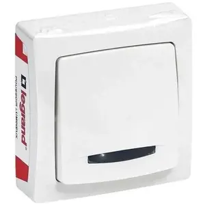 Legrand - Poussoir lumineux (voyant fourni) Appareillage Saillie - blanc pas cher