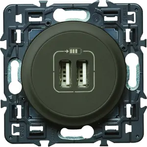 Mécanisme de prise double chargeur USB Legrand Céliane graphite pas cher