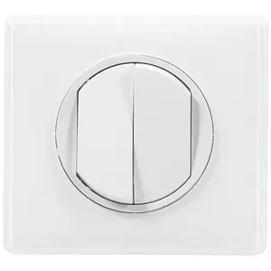 LEGRAND - Céliane interrupteur double ou v/vt blanc Yesterday complet pas cher