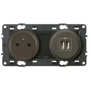 Legrand Double prise Legrand en T + 2 USB CELIANE 2 noir