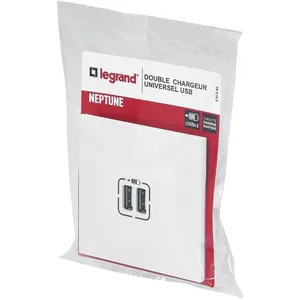 Comparateur de prix : Legrand - Prise double USB Type-A 3A 15W Neptune - complet blanc