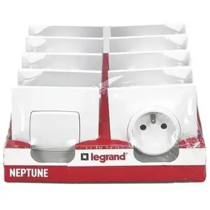 Comparateur de prix : Lot 2 interrupteurs ou va-et-vient + 10 prises de courant Neptune - Blanc - Legrand