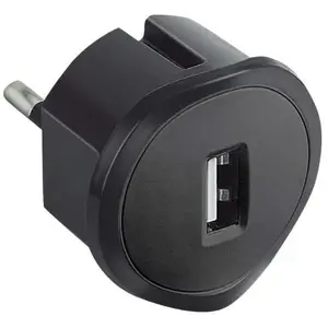 LEGRAND Chargeur USB 5V 1,5A maximum avec fiche 2P 10A et encombrement réduit - noir
