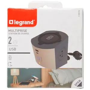 Comparateur de prix : LEGRAND Multiprise Usb Filaire Compact, 2 Prises Noir