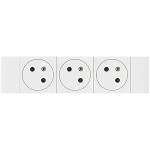 Comparateur de prix : Triple prise de courant 2P+T pour goulotte Mosaic Link - Blanc - 07710...