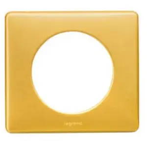 Plaque de finition 1 poste Legrand Céliane 0 988 38 coloris laiton l.90 x P.10 x H.90 mm pas cher