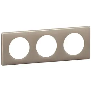 Legrand Plaque de finition Legrand C?liane gris galet 3 postes pas cher