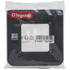 Comparateur de prix : Legrand - Plaque Mosaic avec support à vis pour 2 modules - noir mat