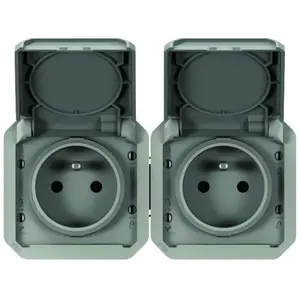 Comparateur de prix : Legrand Prise de courant 2x2P+T horizontale Plexo composable gris (069562L)