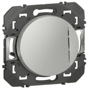 LEGRAND Poussoir simple avec voyant lumineux dooxie 6A 250V finition alu (600116) pas cher