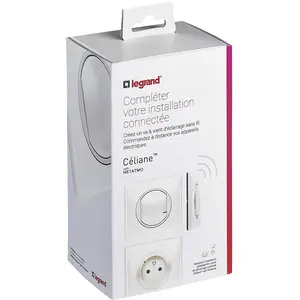 LEGRAND Pack extension installation connectée céliane with netatmo 1 inter + 1 prise connectée + 1 commande sans fil blanc