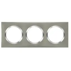 Comparateur de prix : Legrand - Plaque de finition 3 postes - Dooxie finition Inox brossé