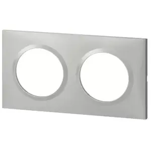 Comparateur de prix : Plaque 2P - LEGRAND - Dooxie - Aluminium - 2 postes - Finition mat