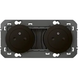 Comparateur de prix : Double prise de courant Dooxie - 2P+T Surface - 16A - Précâblée - Noir