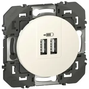 Comparateur de prix : Prise double chargeur 2USB - LEGRAND - Dooxie - 2,4A - 12W - Blanc