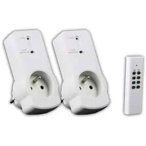 Comparateur de prix : OTIO - Lot de 2 prises 10A 2P+T télécommandées avec télécommande - Blanc