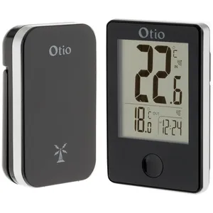 Comparateur de prix : Otio - Thermomètre intérieur extérieur sans fil noir - écran lcd
