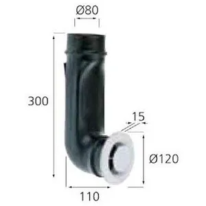 ATLANTIC PB 80 L Bouche fixe manchon coude pas cher