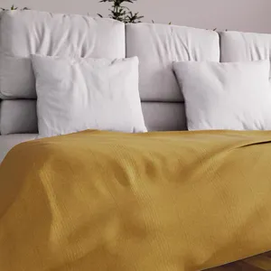 Comparateur de prix : Jeté de lit, canapé, plaid ADELE par Soleil d'ocre jaune 180 x 220 cm