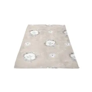 Comparateur de prix : Soleil d'ocre Plaid Polaire Microfibre imprimé 110x170 cm Esprit DE Famille Taupe