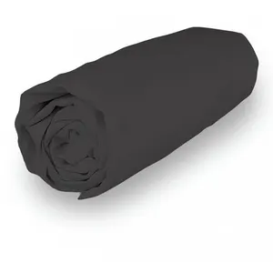 Comparateur de prix : Drap housse en coton percale 140x190 cm CAMILLE anthracite, par Songe ...