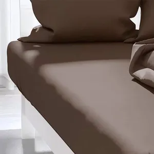 Soleil D'ocre Drap Housse Uni 90x190 Cm Zzz Chocolat pas cher