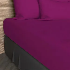 Soleil d'ocre Drap Housse, Violet, 200 x 200 cm pas cher