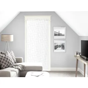 Soleil d'ocre, Luc Voilage Porte fenêtre, Polyester, Blanc, 70x200 cm pas cher