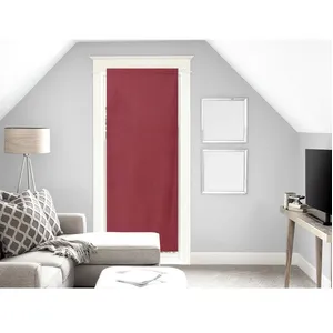 Soleil d'ocre Voile pour Porte fenêtre en Coton 90x200 cm Panama Rouge pas cher