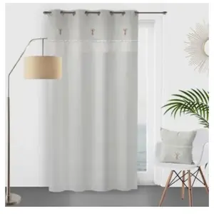 Selartex Voilage à oeillet "tendresse" (135x250 cm - Gris clair) pas cher
